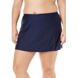 Plus Size Women's Side Slit Swim Skirt by Swimsuits For All in Navy (Size 12)