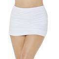 Plus Size Women's Shirred High Waist Swim Skirt by Swimsuits For All in White (Size 10)