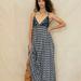 Free People Dresses | Free People Good Vibes Embellished Maxi Dress M | Color: Blue/Cream | Size: M
