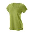 Wilson Damen T-Shirt, TRAINING V-NECK T-shirt, Polyester/Baumwolle, Grün (Dark Citron Heather), Größe XL, WRA775910XL