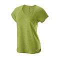 Wilson Damen T-Shirt, TRAINING V-NECK T-shirt, Polyester/Baumwolle, Grün (Dark Citron Heather), Größe S, WRA775910SM