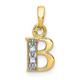 14ct Yellow Gold Solid Prong set Polished .01 Weight Carat Diamond Letter Name Personalized Monogram Initial B Pendant Necklace Measures 15.3x6.7mm Jewelry Gifts for Women