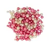 Glaswachsperlen, rot-creme, 4–8 mm Ø, 100 g