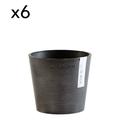 Pots de fleurs noir D13 - lot de 6