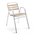 Fauteuil de jardin en bois et aluminium gris