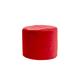 Pouf rond d'intérieur en velours rouge scarlet