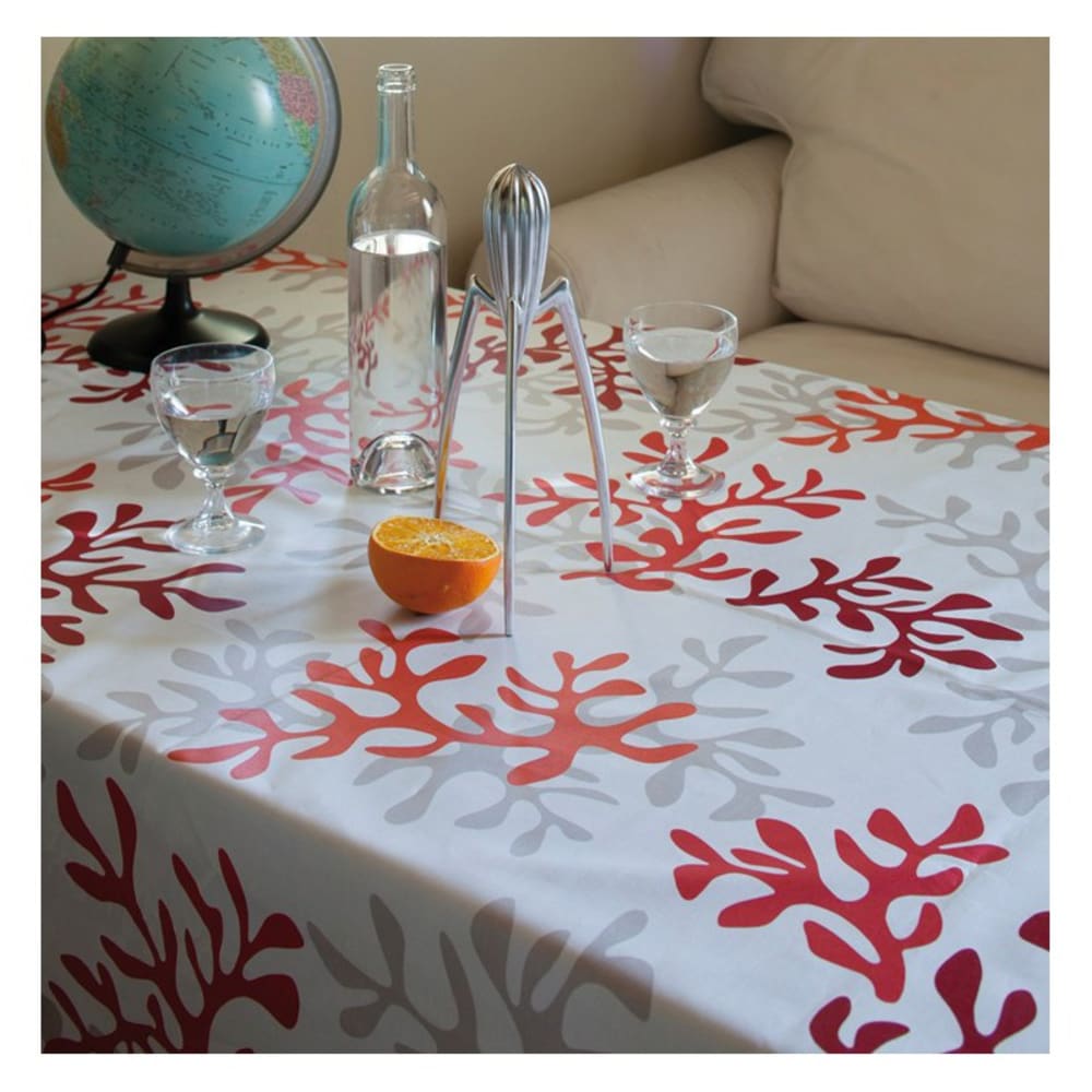 Nappe coton enduit rouge carrée 160 x 160 cm