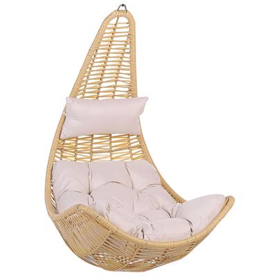 Fauteuil suspendu en rotin beige