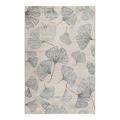 Tapis intérieur/extérieur design floral tissé plat beige 200x 290