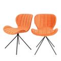2 chaises velours orange