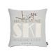 Coussin tapisserie chute de ski made in france bleu 48x48