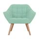 Fauteuil en tissu vert d'eau avec accoudoirs