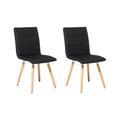 Lot de 2 chaises en tissu noir