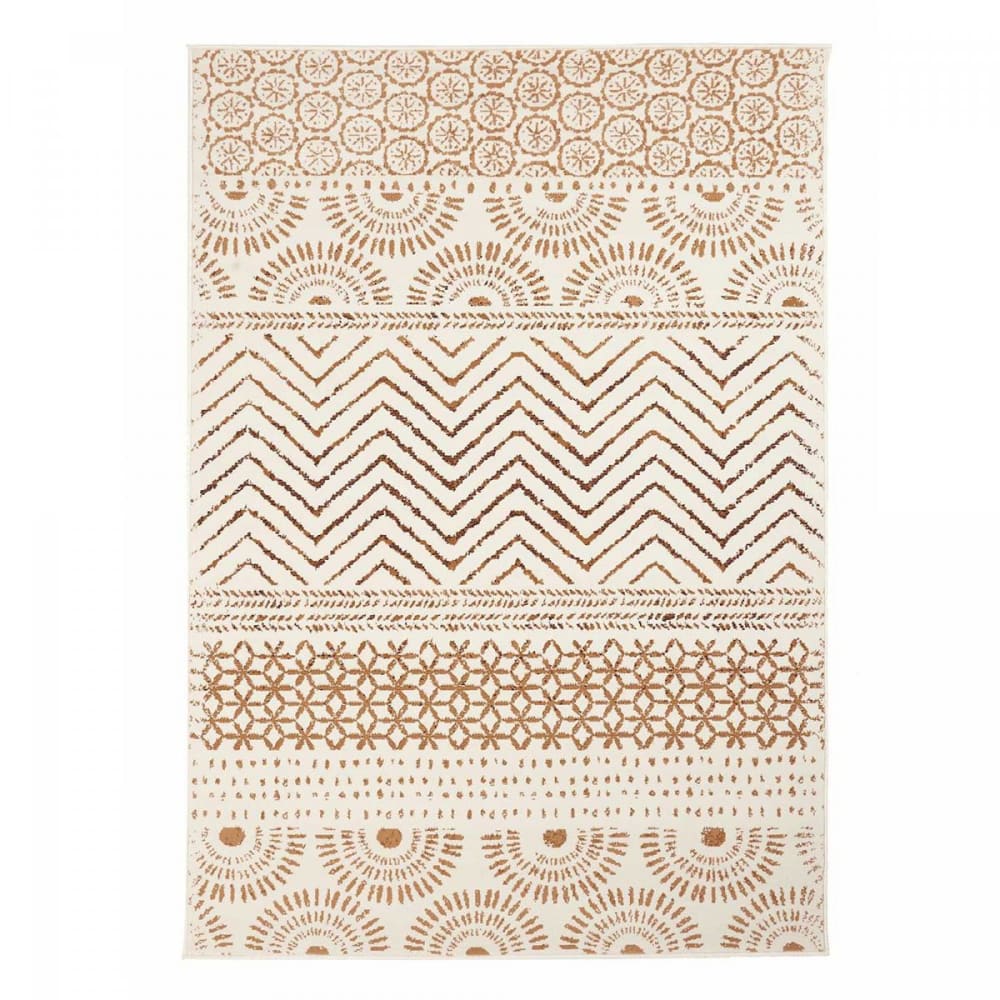 Tapis berbère motif ethnique, idéal pour un salon, crème 160x230