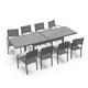 Table de jardin 8 personnes en aluminium gris anthracite