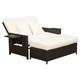 Ensemble de jardin modulable 2 places chocolat avec matelas