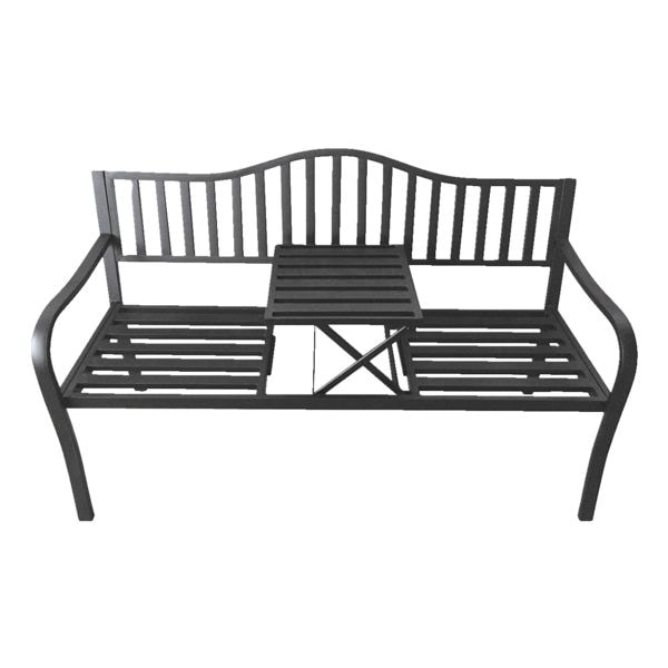 Garden Pleasure Gartenbank »Segula« mit hochklappbarem Tisch für 2 Personen schwarz, 150x89 cm Image