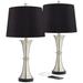 360 Lighting Seymore Black Shade USB LED Touch Control Table Lamps Set of 2