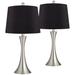 360 Lighting Gerson 24" Black and Brushed Nickel LED Lamps Set of 2