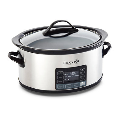 Crock-pot Crockpot 6-Quart Slow Cooker w/ Mytime Technology, Programmable Slow Cooker, Stainless Steel in Gray, Size 14.6 H x 9.7 W x 14.3 D in
