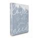 Stupell Industries Whimsical Love Is All You Need Script Blue Quote by Becky Thorns - Graphic Art Print Canvas in White | Wayfair aa-924_cn_36x48