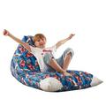Loungie 55" Stuffed Animal Storage Bean Bag Cover For Bedroom Scratch/Tear Resistant/Microfiber/Microsuede in Red/Blue | Wayfair BB185-20BL-WR