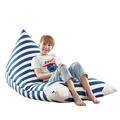 Loungie 55" Stuffed Animal Storage Bean Bag Cover For Bedroom Scratch/Tear Resistant/Microfiber/Microsuede in Gray/Blue | Wayfair BB185-20NW-WR