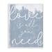 Stupell Industries Whimsical Love Is All You Need Script Blue White Quote by Becky Thorns - Graphic Art Print in Brown | Wayfair aa-924_wd_10x15