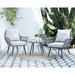 George Oliver Gonneke 3 Piece Seating Group w/ Cushions Synthetic Wicker/All - Weather Wicker/Metal/Wicker/Rattan in Gray | Outdoor Furniture | Wayfair