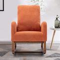 Corrigan Studio® Esra Rocking Chair Upholstered/Polyester or Polyester Blend/Fabric in Orange/Red | 39.76 H x 27.16 W x 37 D in | Wayfair