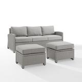 Birch Lane™ Lawson 80.5" Wide Outdoor Wicker Patio Sofa w/ Cushions All - Weather Wicker/Wicker/Rattan in Gray/Brown | Wayfair