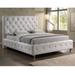 Rosdorf Park Zeinoun Queen Tufted Low Profile Platform Bed Upholstered/Faux leather in White | 56 H x 84 W x 90.5 D in | Wayfair
