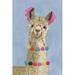 Ebern Designs Adorned Llama III by Victoria Borges Painting Print on Canvas Plastic in Blue/White | 50 H x 34 W x 1 D in | Wayfair