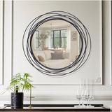 Mercer41 Baeddan Accent Mirror Metal in Black | 36.81 H x 35.83 W x 1.57 D in | Wayfair F5D5776B9EF44BEE913B4F7329BE3535