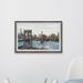 Red Barrel Studio® Bridge to the City - Picture Frame Painting Print on Paper in Black/Blue/Brown | 24" H x 36" W x 1.5" D | Wayfair