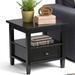 Lark Manor™ Nortonville Solid Wood End Table w/ Storage Wood in Green/Black | 19.5 H x 20 W x 18 D in | Wayfair AXWSH002-BL