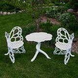 Gracie Oaks Whaley 3 Piece Bistro Set Metal in White | Outdoor Furniture | Wayfair FHBFBSET-W