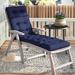 Wade Logan® Shipton Outdoor Tufted Chaise Lounge Cushion Polyester in Blue | 6 H x 22 W in | Wayfair 71EFE0C6266A4C0AA3A81BE6CE96D3D1