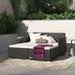 Etta Avenue™ Naomie 52" Wide Outdoor Patio Daybed w/ Cushions Wicker/Rattan/Metal in Pink/White | 27.5 H x 52 W x 61 D in | Wayfair