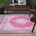 Gray/Pink 144 x 0.5 in Area Rug - Mercury Row® Abbate Oriental Fuchsia Pink Area Rug Polypropylene | 144 W x 0.5 D in | Wayfair