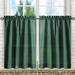 August Grove® Ellis Solid Color Tailored 56" Cafe Curtain Set of 2 Polyester/100% Cotton in White/Black | 30 H x 56 W x 1.5 D in | Wayfair