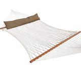 Arlmont & Co. Shumaker Double Spreader Bar Hammock Polyester/Cotton in Brown/Red | 1 H x 60 W x 135 D in | Wayfair 0F70D8B3EF33435CB54CB14A57DA854A