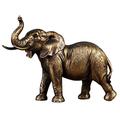 Uziqueif Vintage Bronzed Effect Resin Elephant Ornament Figurine Statue Sculpture Decorative,Lucky Wealth Large Elephant Ornaments Feng Shui Home Desktop Decoration Gift,33x17x21cm