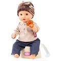 Götz 2154116 Sleepy Aquini Boy - 33 cm Bath Doll with Brown Sleeping Eyes, No Hair in 7-Piece Set - Baby Doll from 18 Months