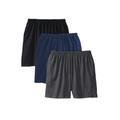 Men's Big & Tall Lightweight Jersey Shorts 3-Pack by KingSize in Assorted Basic (Size L)