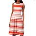 Kate Spade Dresses | $410 Kate Spade Pleated Striped Dress W Tags | Color: Orange/White | Size: S