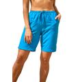 Plus Size Women's Taslon Coverup Board Shorts with Built-In Brief by Swim 365 in Blue Sea (Size 26/28)