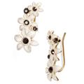 Kate Spade Jewelry | Kate Spade Lovely Lilies Ear Crawlers Earrings White Black | Color: Black/White | Size: Os