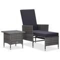 VidaXL Patio Furniture Set 2 Piece Sofa Chair w/ Coffee Table Poly Rattan Metal in Gray/Black | 37 H in | Wayfair 310233