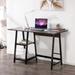 Inbox Zero Moreira 47.2" Home Office Desk w/ Storage Shelf Wood/Metal in Brown | 29.5 H x 47.2 W x 23.6 D in | Wayfair